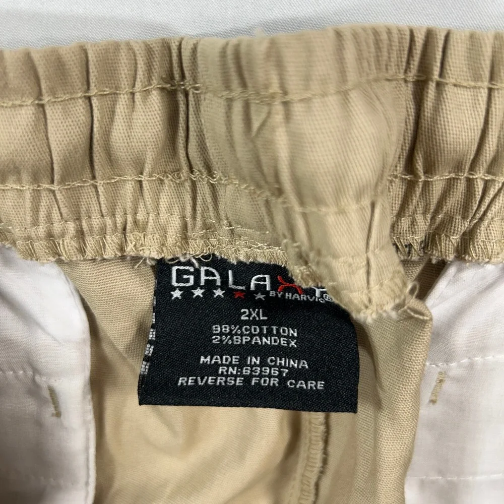 Galaxy Harvic Jogger Cargo Pants Mens 2XL Tan Khaki 4 Way Stretch‎ $48 NEW